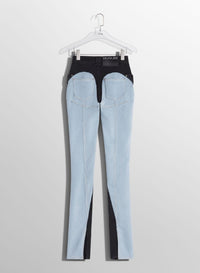 TOKYO BLUE / BLACK // blue bi-color skinny jeans