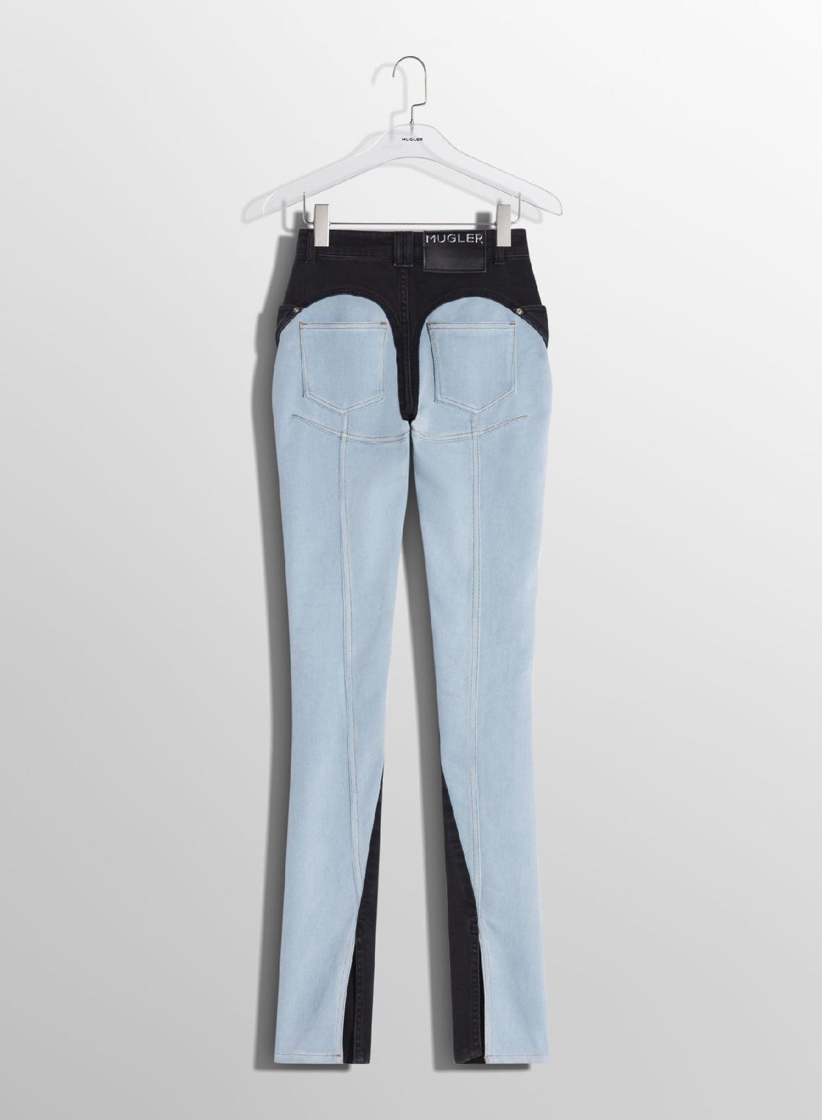 TOKYO BLUE / BLACK // blue bi-color skinny jeans
