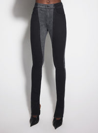 BLUE BI-COLOR SKINNY JEANS