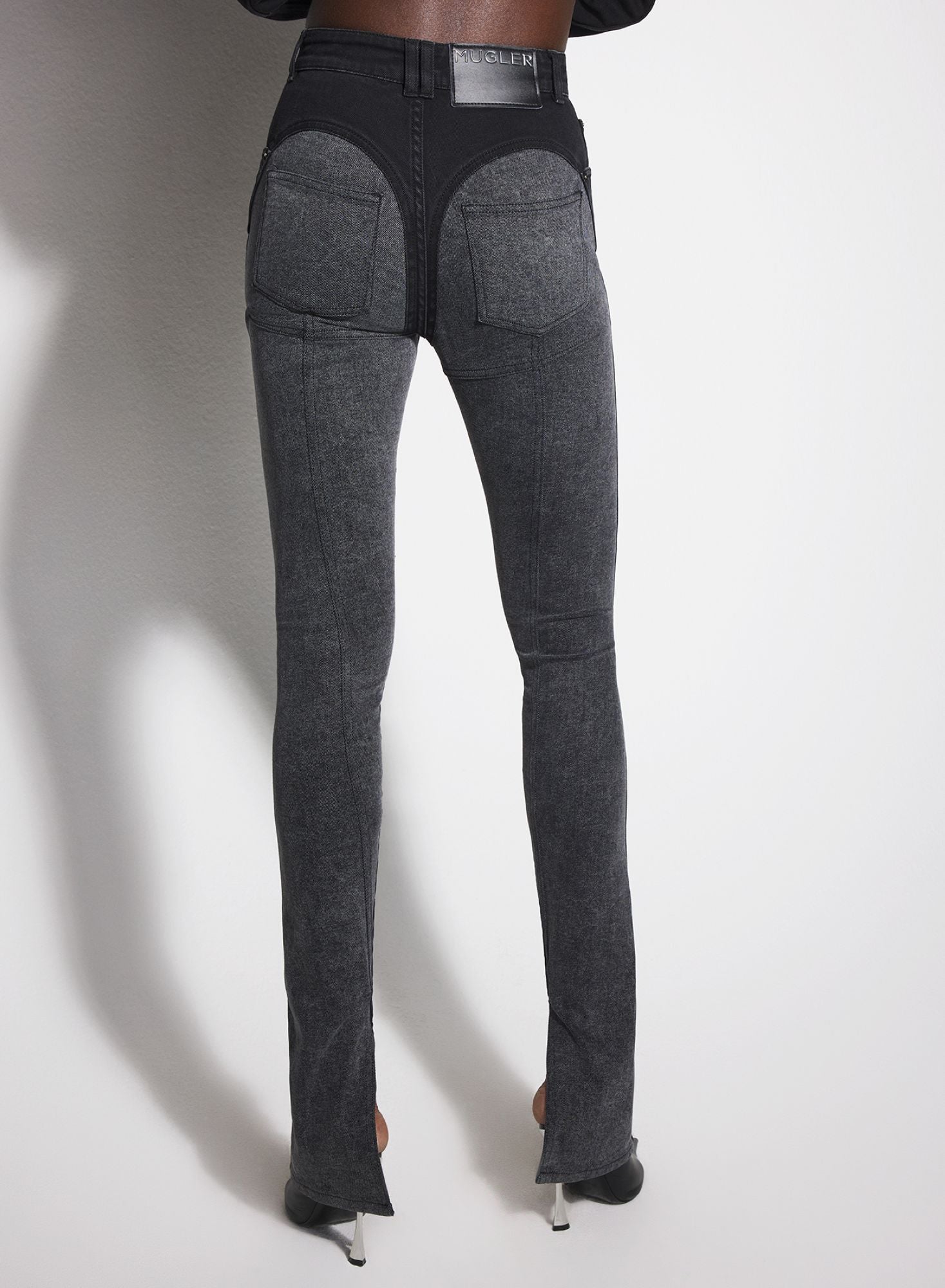 BLUE BI-COLOR SKINNY JEANS