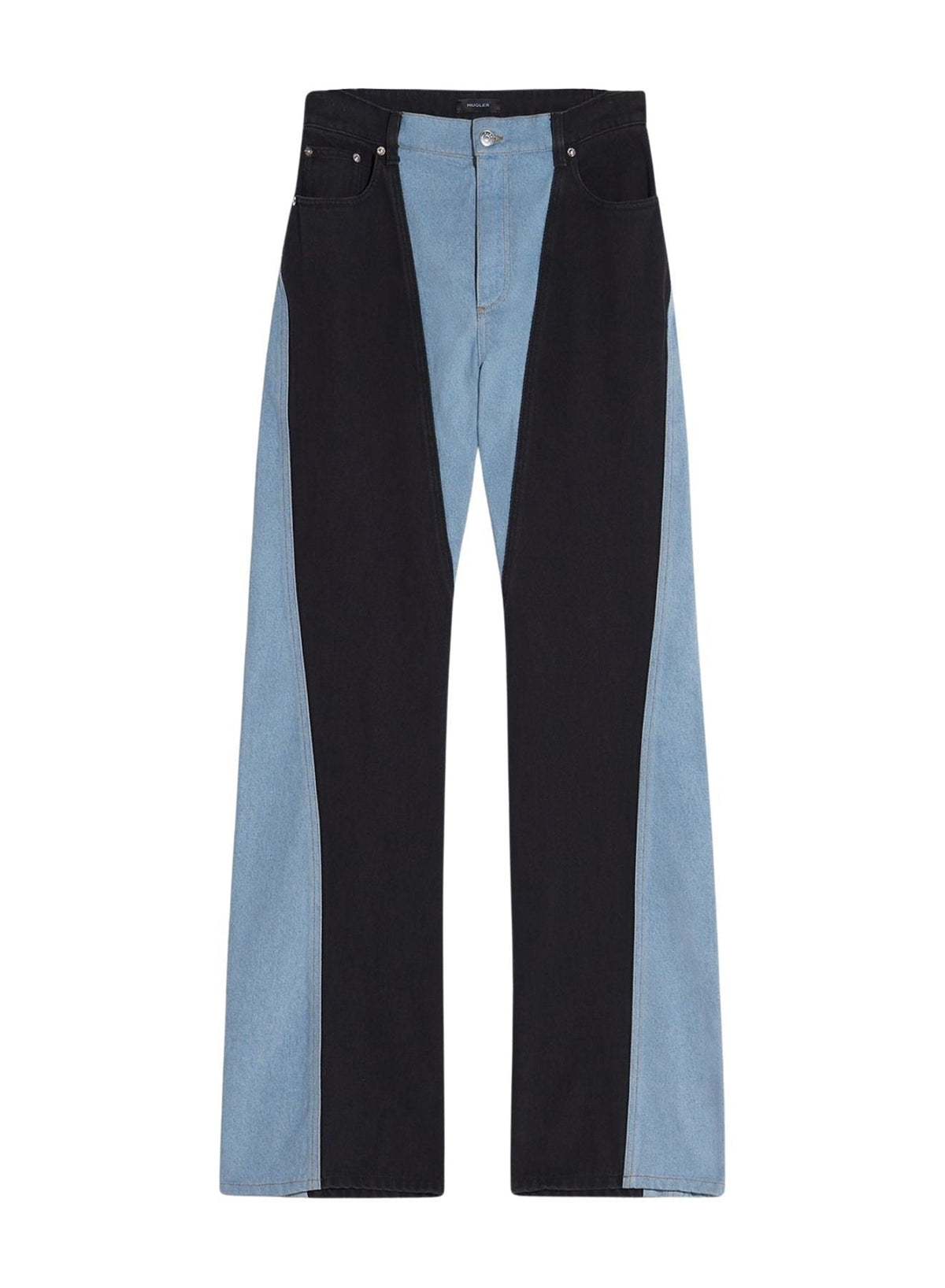 TOKYO BLUE / BLACK // blue bi-color straight leg jeans