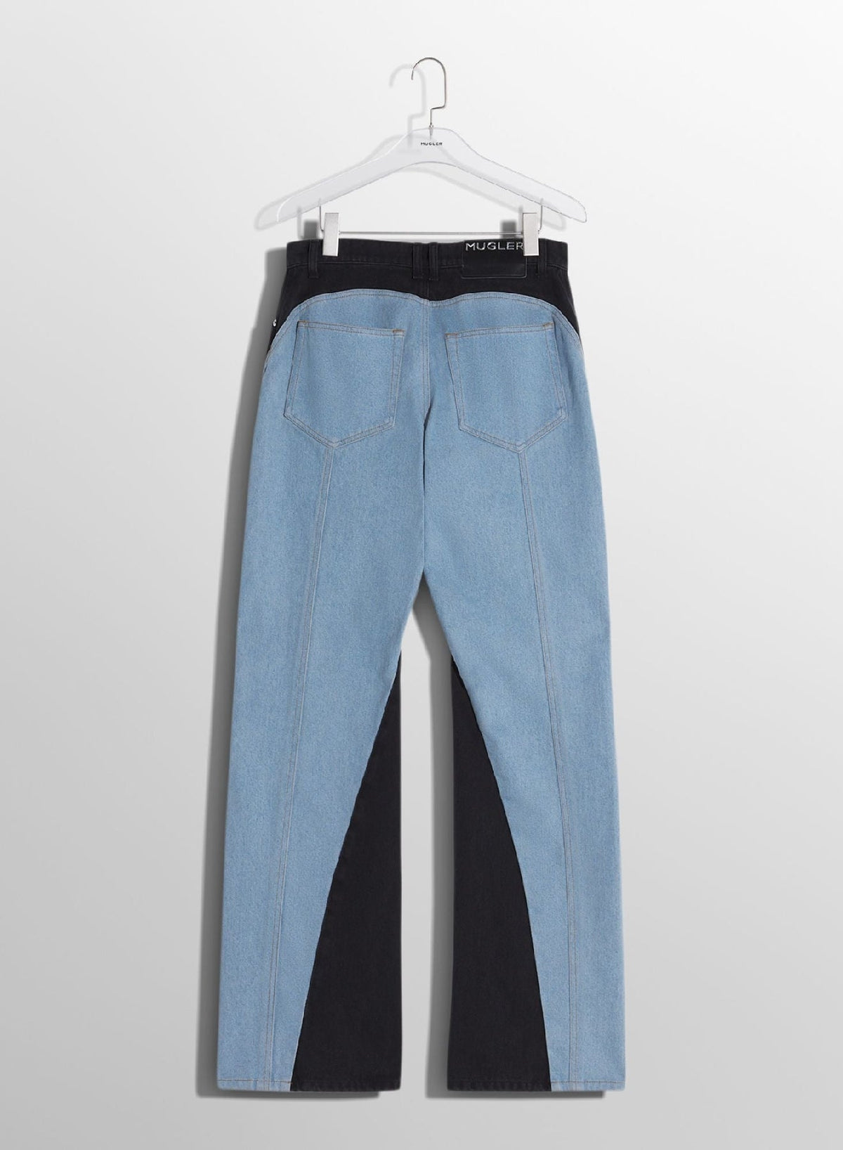 TOKYO BLUE / BLACK // blue bi-color straight leg jeans