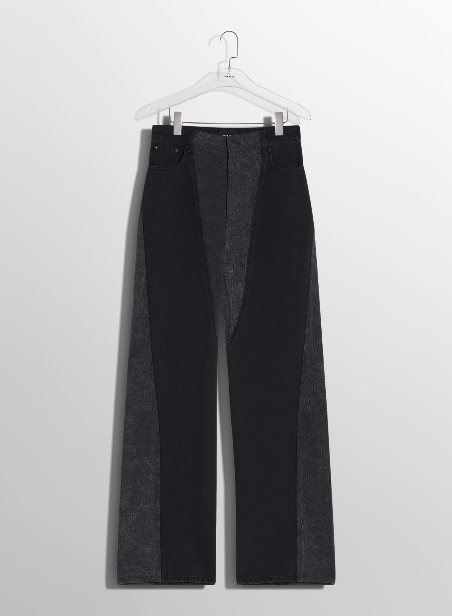 BLUE BI-COLOR STRAIGHT LEG JEANS