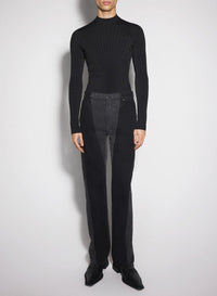 WASHED BLACK / BLACK // black bi-color straight leg jeans