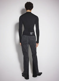 WASHED BLACK / BLACK // black bi-color straight leg jeans