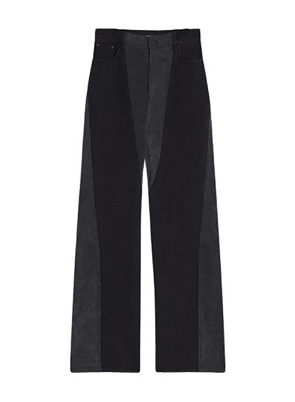 WASHED BLACK / BLACK // black bi-color straight leg jeans
