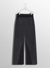 BLUE BI-COLOR STRAIGHT LEG JEANS