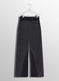 WASHED BLACK / BLACK // black bi-color straight leg jeans