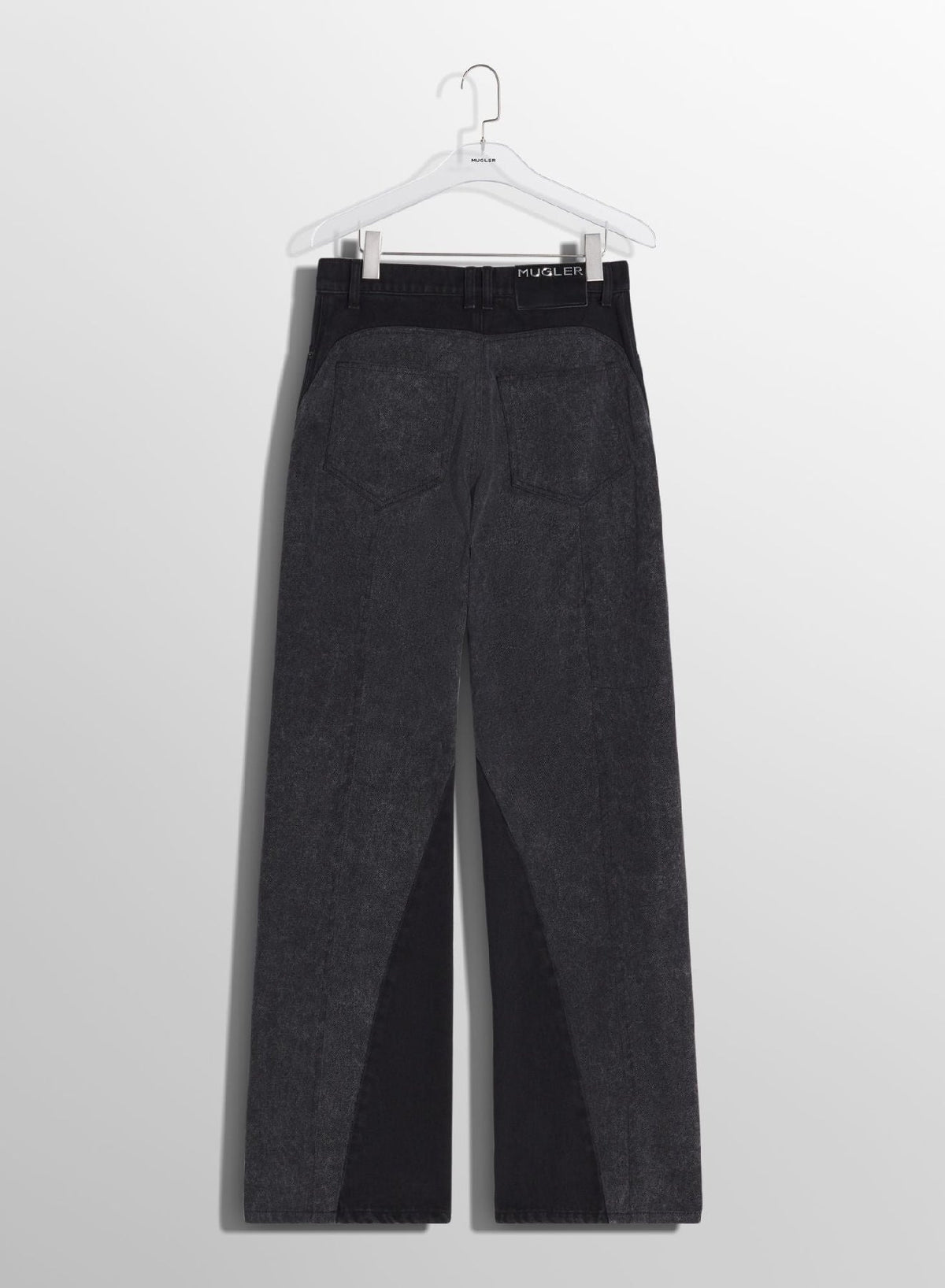 WASHED BLACK / BLACK // black bi-color straight leg jeans