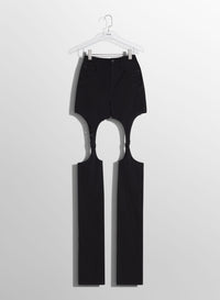 BLACK BUCKLED CHAPS SKINNY JEANS