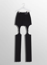 BLACK BUCKLED CHAPS SKINNY JEANS