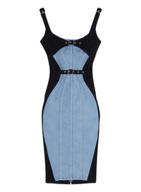 Robe en denim à boucles - Tokyo Blue & Black