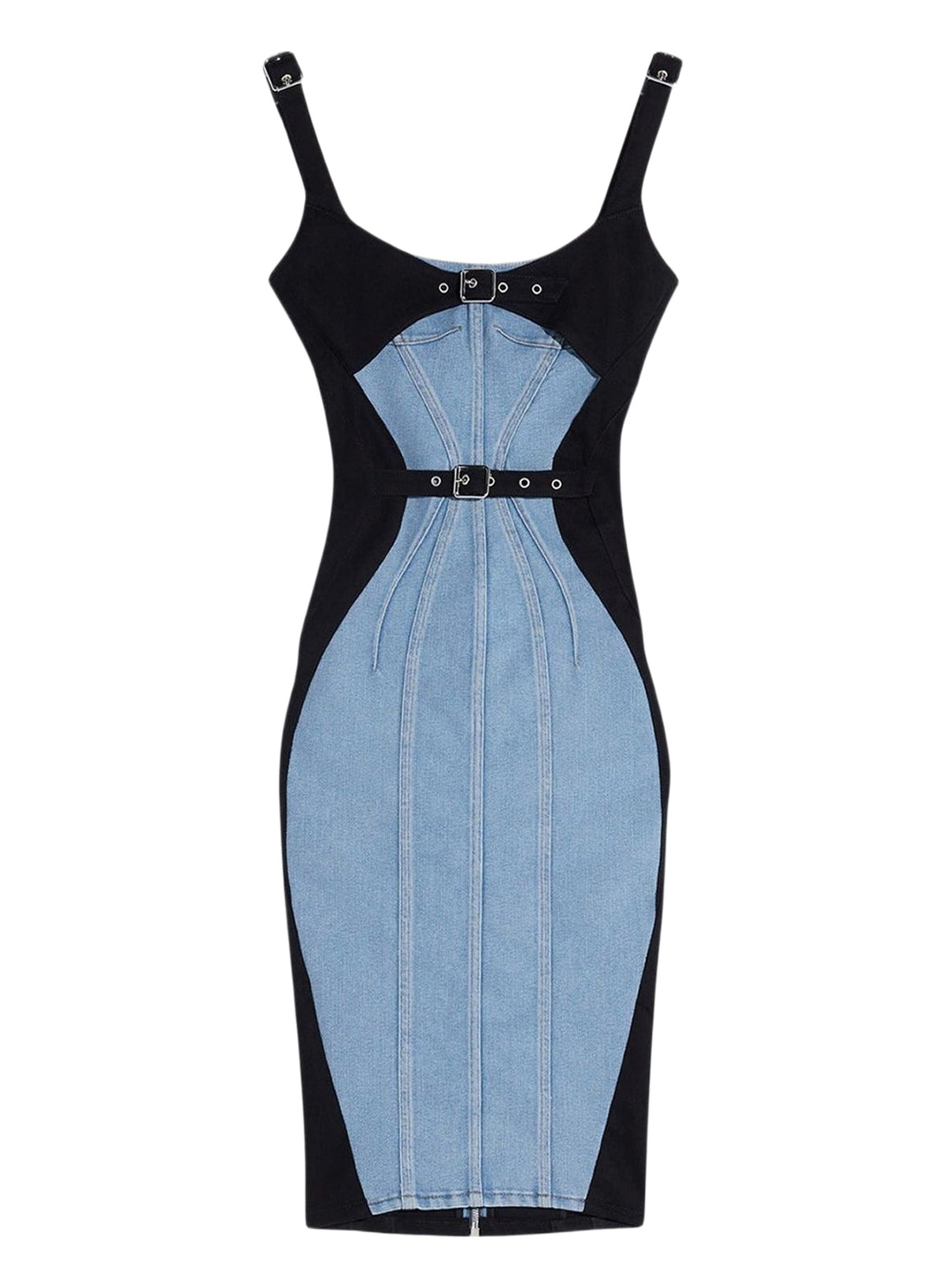 Robe en denim à boucles - Tokyo Blue & Black