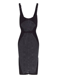 Denim dress with buckles - Washed Black & Black