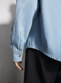 WASHED BLACK DENIM SHIRT