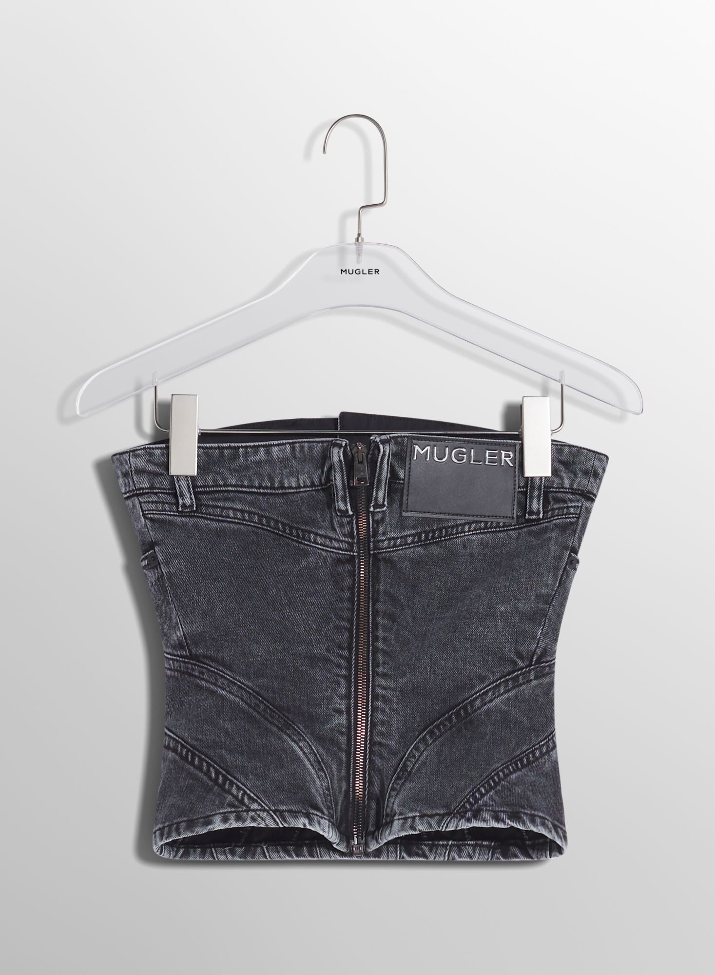 BLUE SPIRAL DENIM BUSTIER