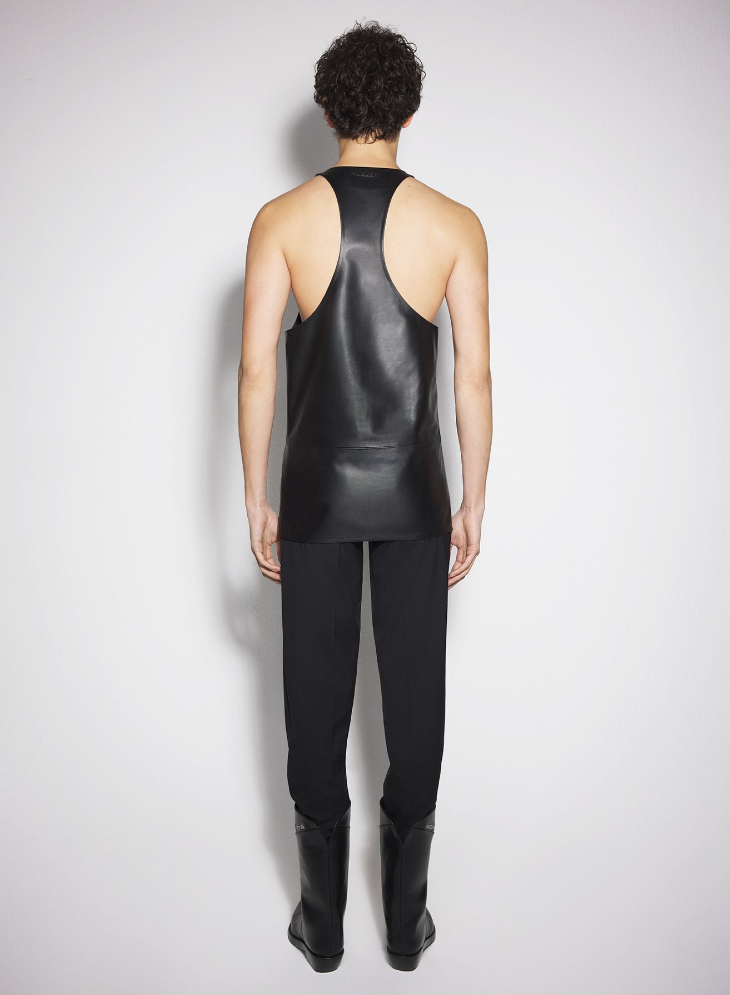 BLACK LEATHER TANK TOP