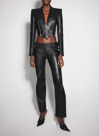BLACK // black zipped leather jacket
