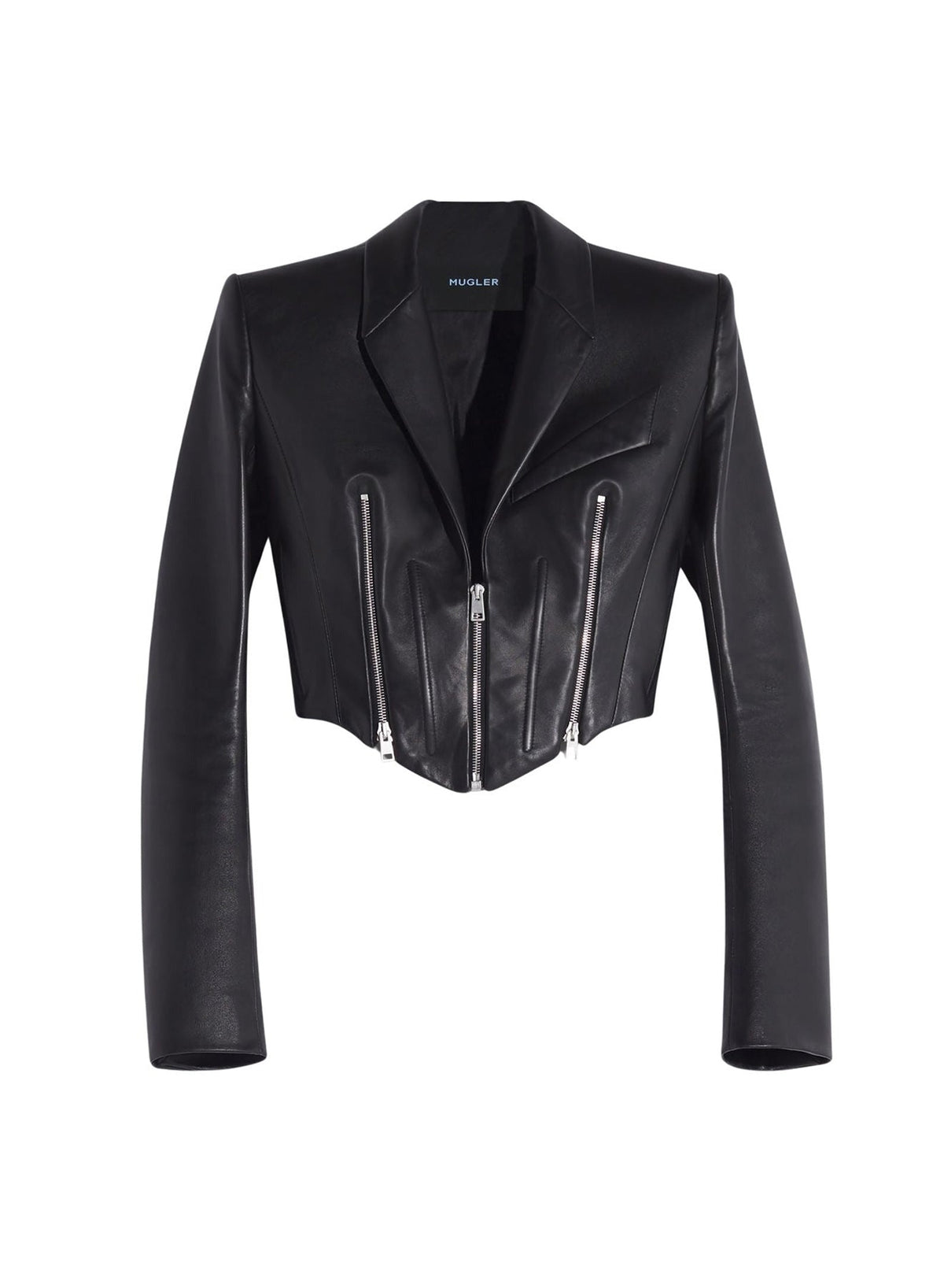 BLACK // black zipped leather jacket