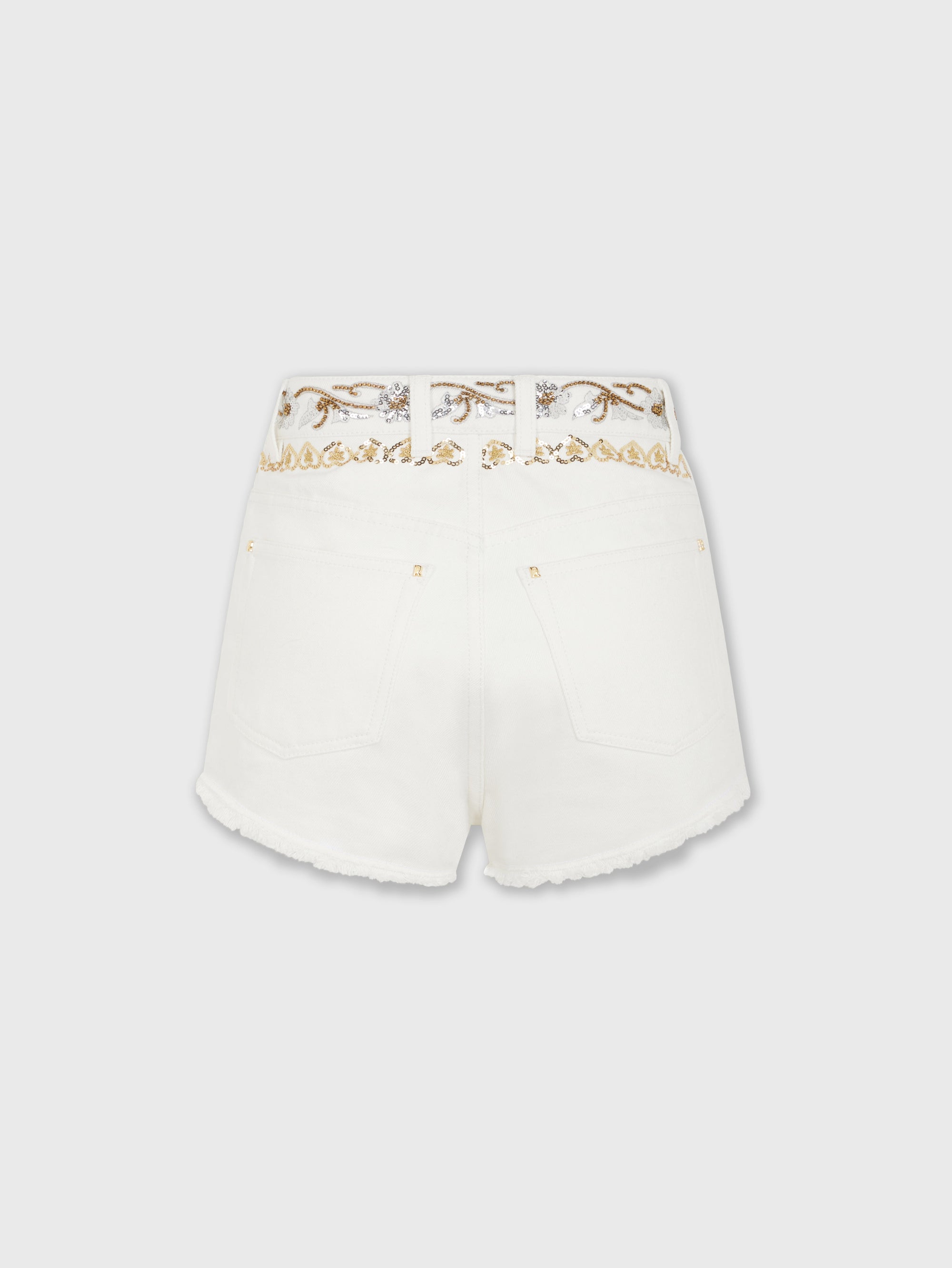 Embroidered denim shorts - Off White Denim