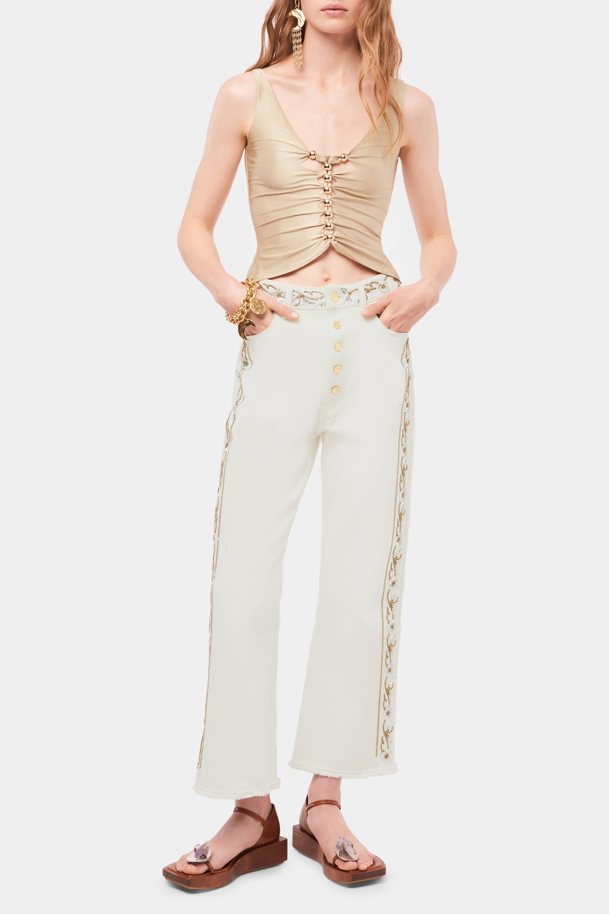 Off White Denim Pantalon - Off White Denim