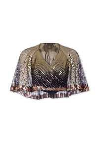 Cape en tulle à sequins - Navy