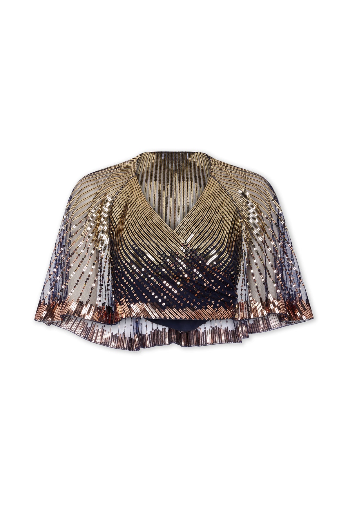 Cape en tulle à sequins - Navy