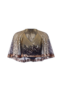 Cape en tulle à sequins - Navy