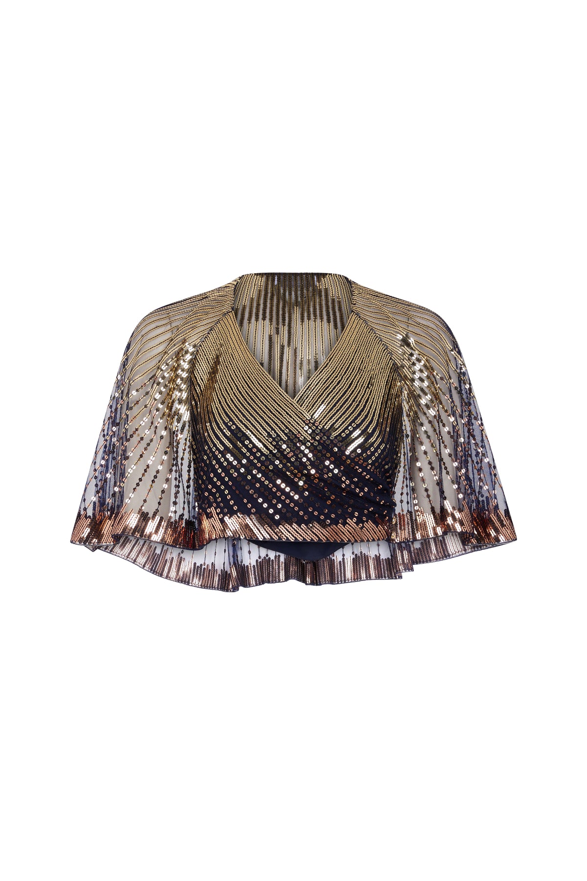 Cape en tulle à sequins - Navy