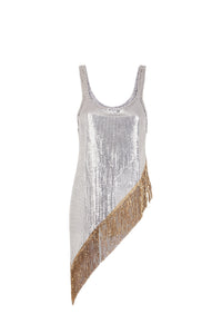 Débardeur asymétrique en mesh - Silver