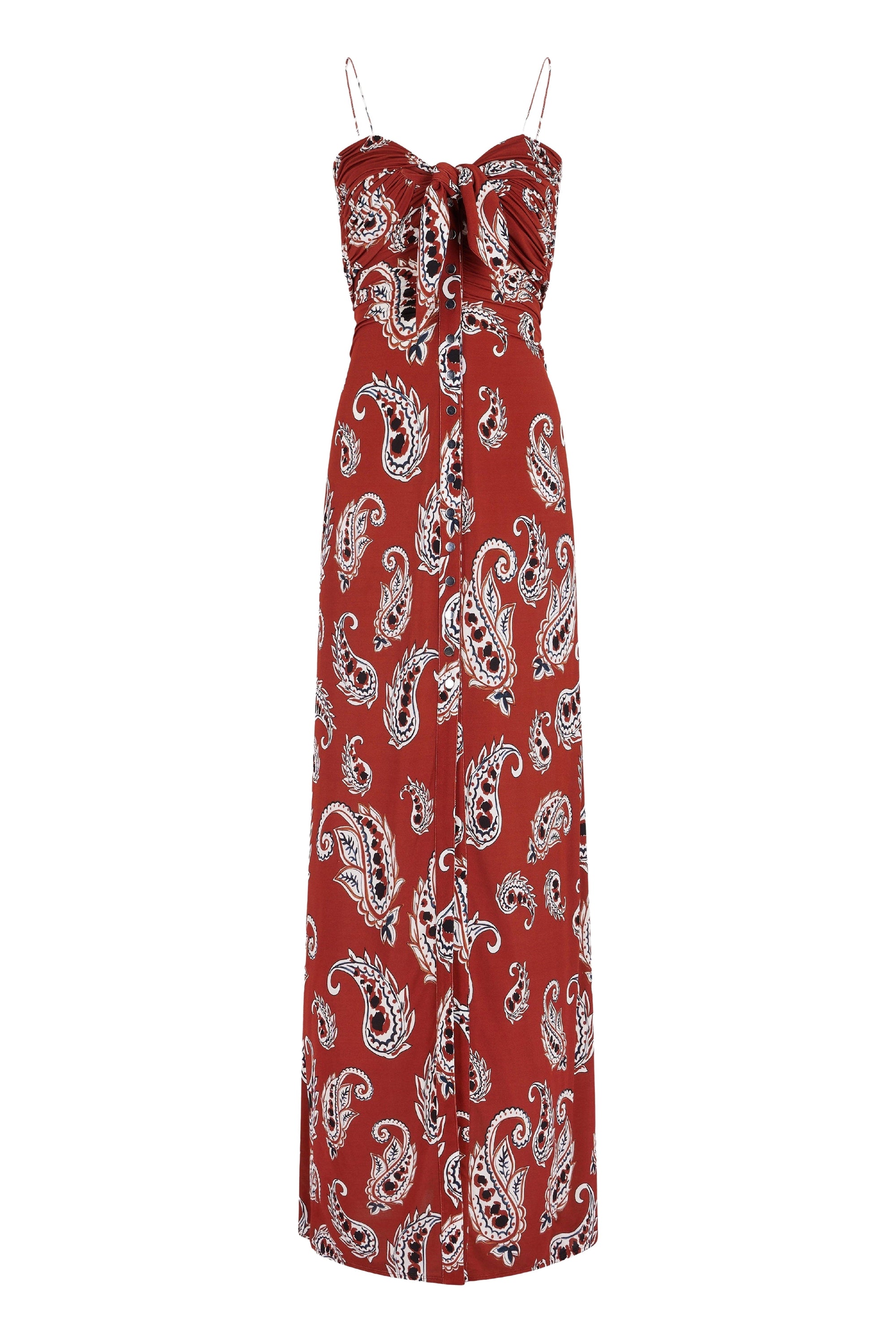 Printed patterned maxi dress - Paisley Terracotta