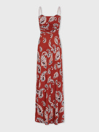 Printed patterned maxi dress - Paisley Terracotta
