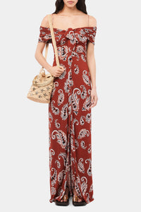 Printed patterned maxi dress - Paisley Terracotta
