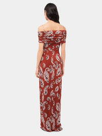 Printed patterned maxi dress - Paisley Terracotta