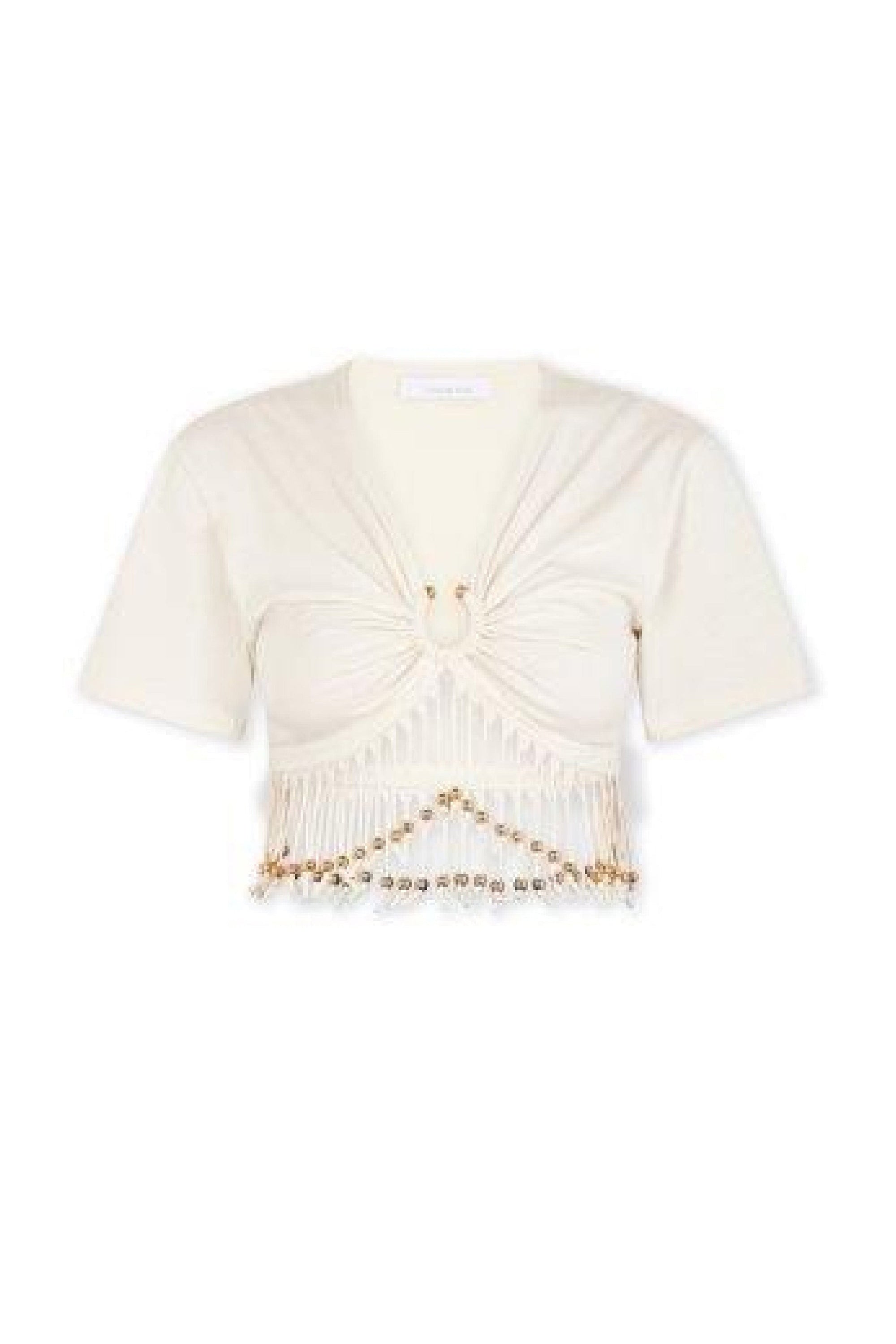 T-shirt à manches courtes en coton - Ecru