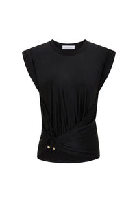Top with signature piercing - Black