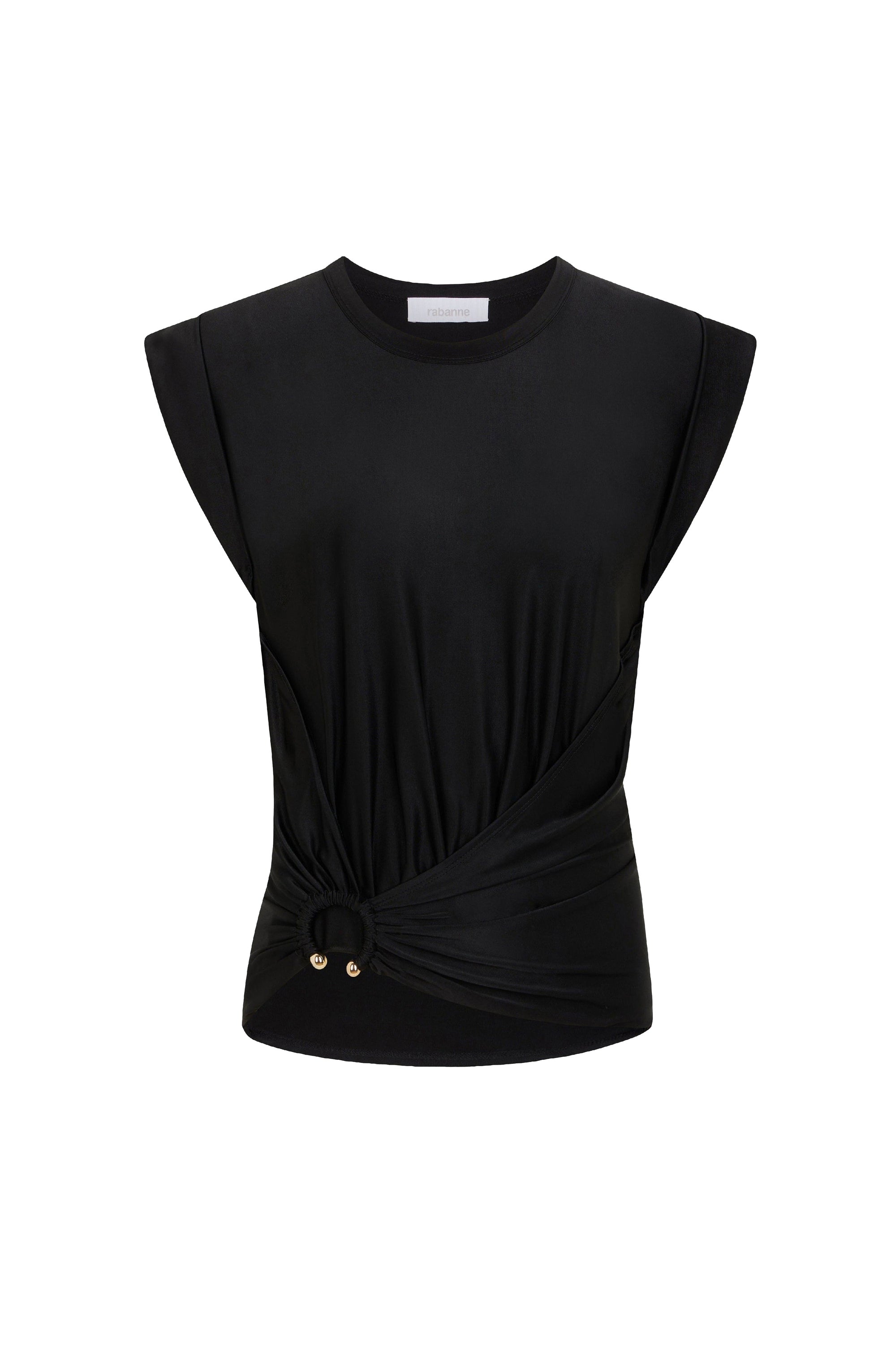 Top with signature piercing - Black