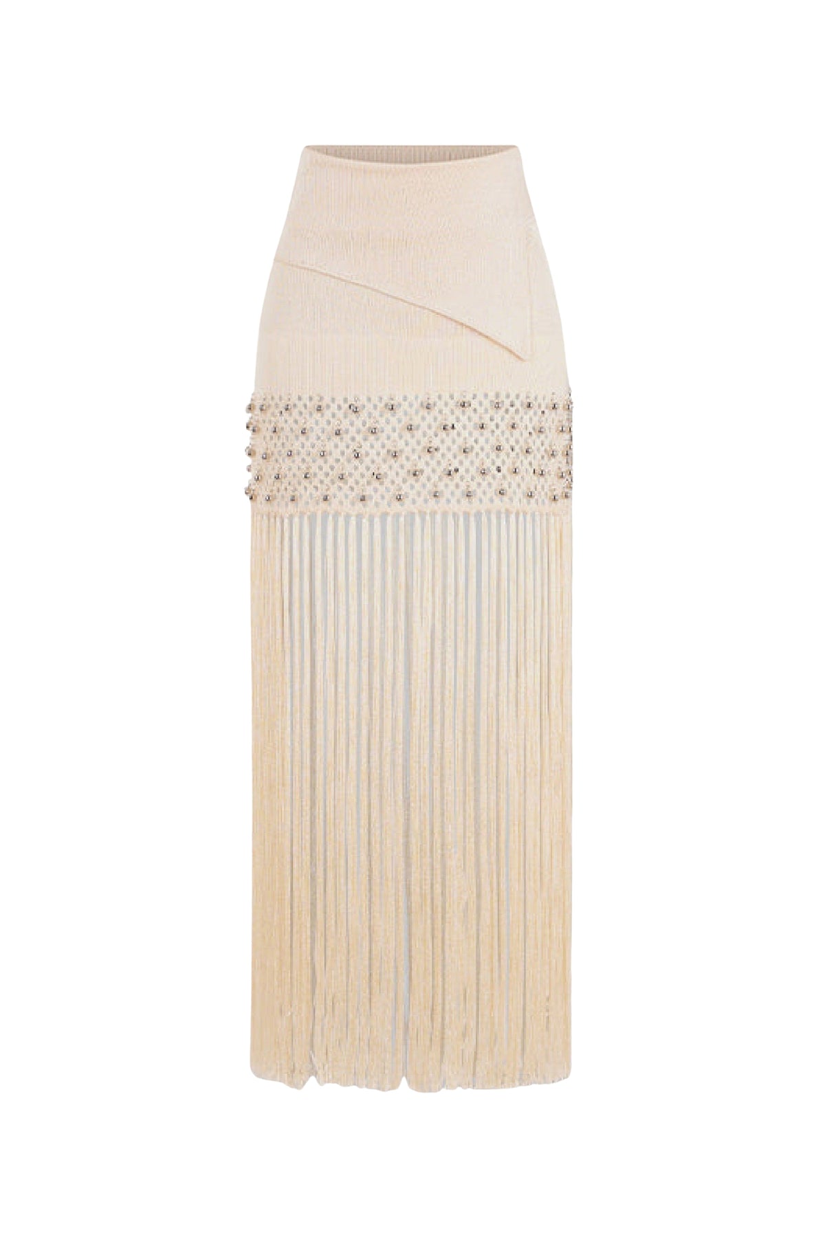 Jupe longue à franges - Nude