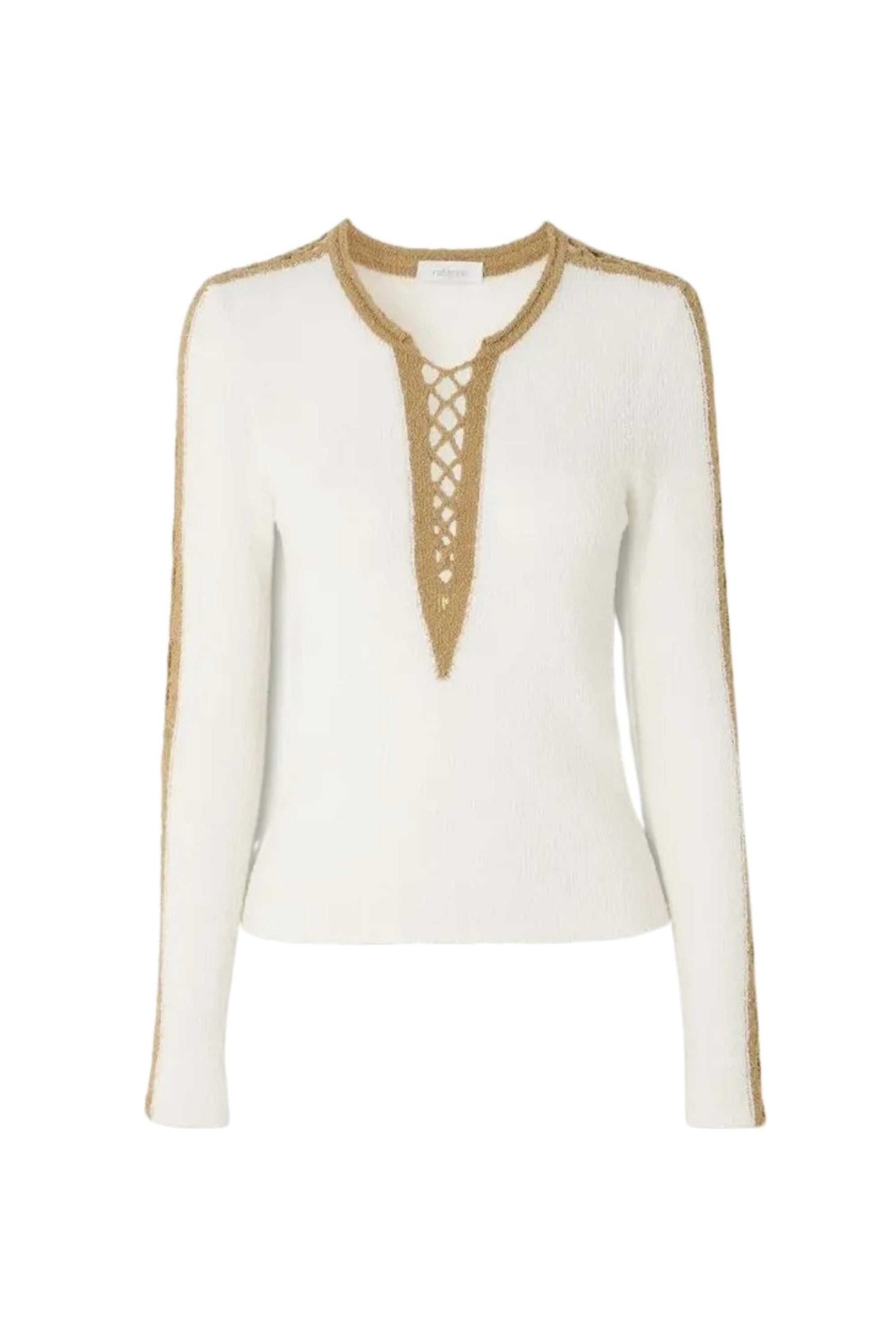Pull croisé à manches longues - White