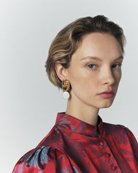 Boucles d'oreilles Sonia rondes en laiton - Light Blue