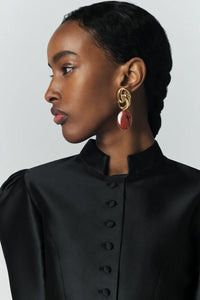 Boucles d'oreilles Sonia avec pierres en laiton - Red