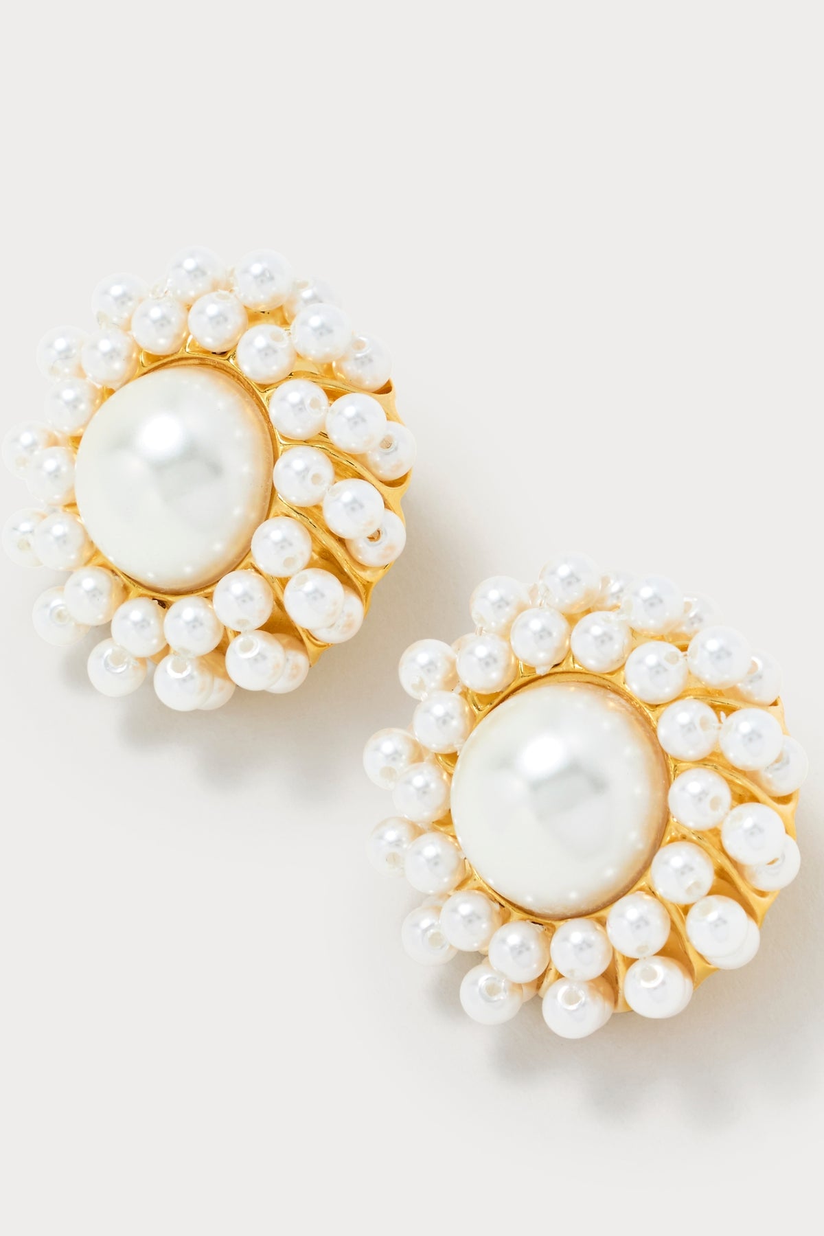Boucle d'oreille Sonia en laiton avec pierre fine - White