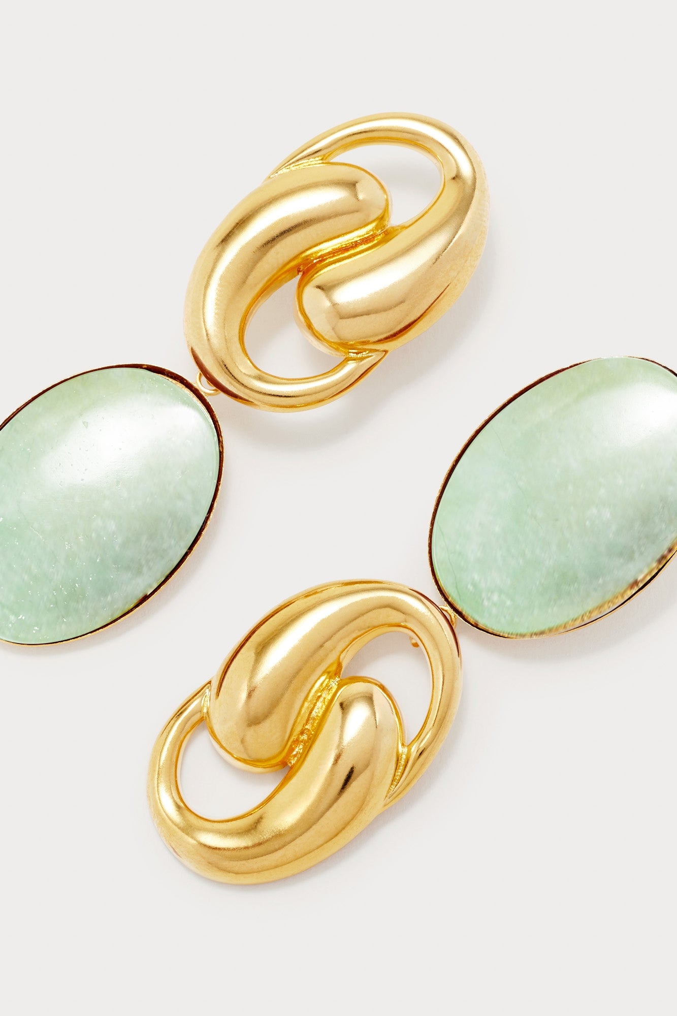 LIGHT BLUE SONIA KNOT OVAL CLIP boucles d'oreilles clip asymétriques avec pierres