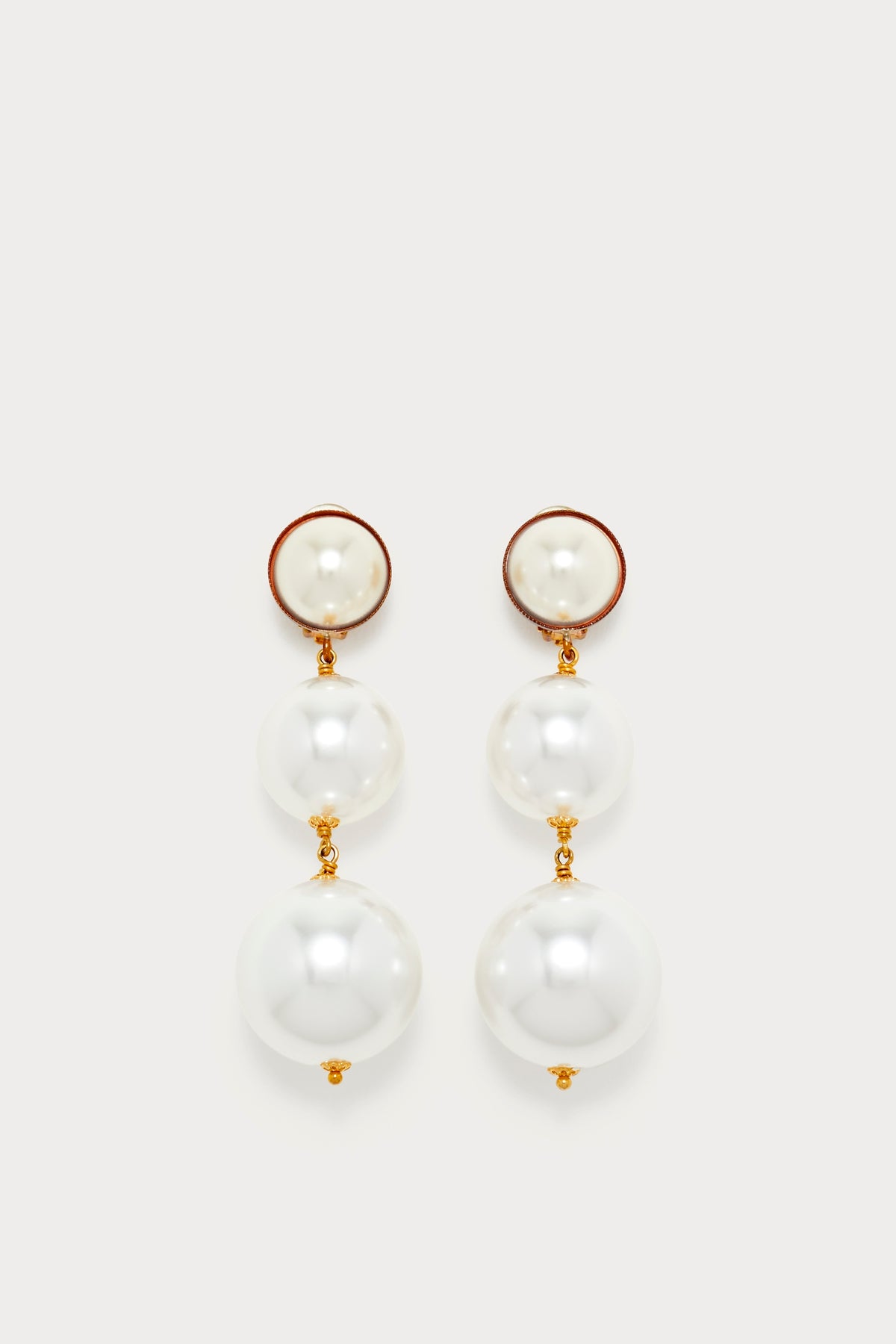 Boucle d'oreille Sonia en laiton avec pierre fine - White