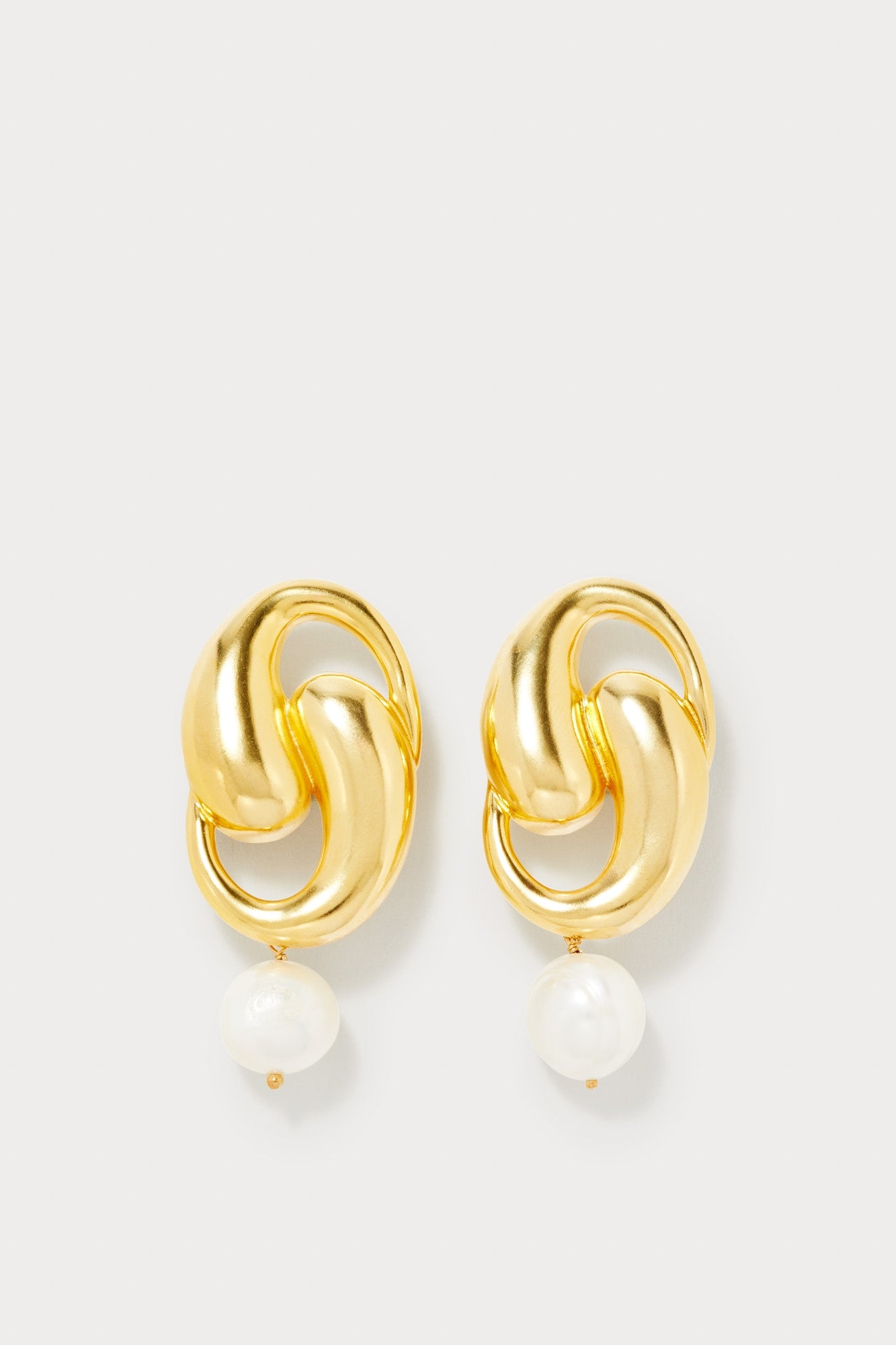 WHITE SONIA KNOT PEARL CLIP Boucles d'oreilles à clip géométriques avec pierres