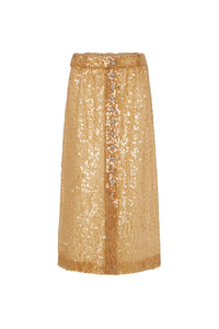 LONG SEQUIN-EMBROIDERED SKIRT