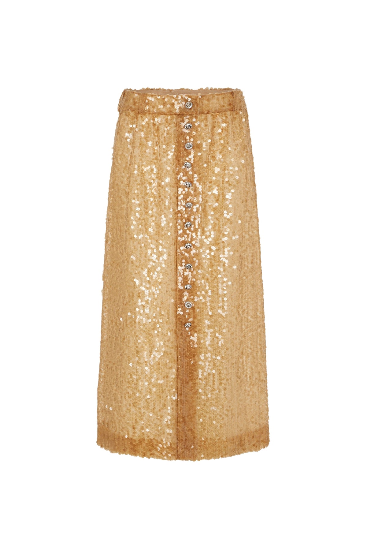 LONG SEQUIN-EMBROIDERED SKIRT