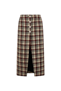 LONG SKIRT IN WOOL TARTAN