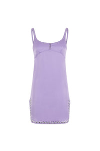 LAVENDER SHORT DRESS IN SATIN