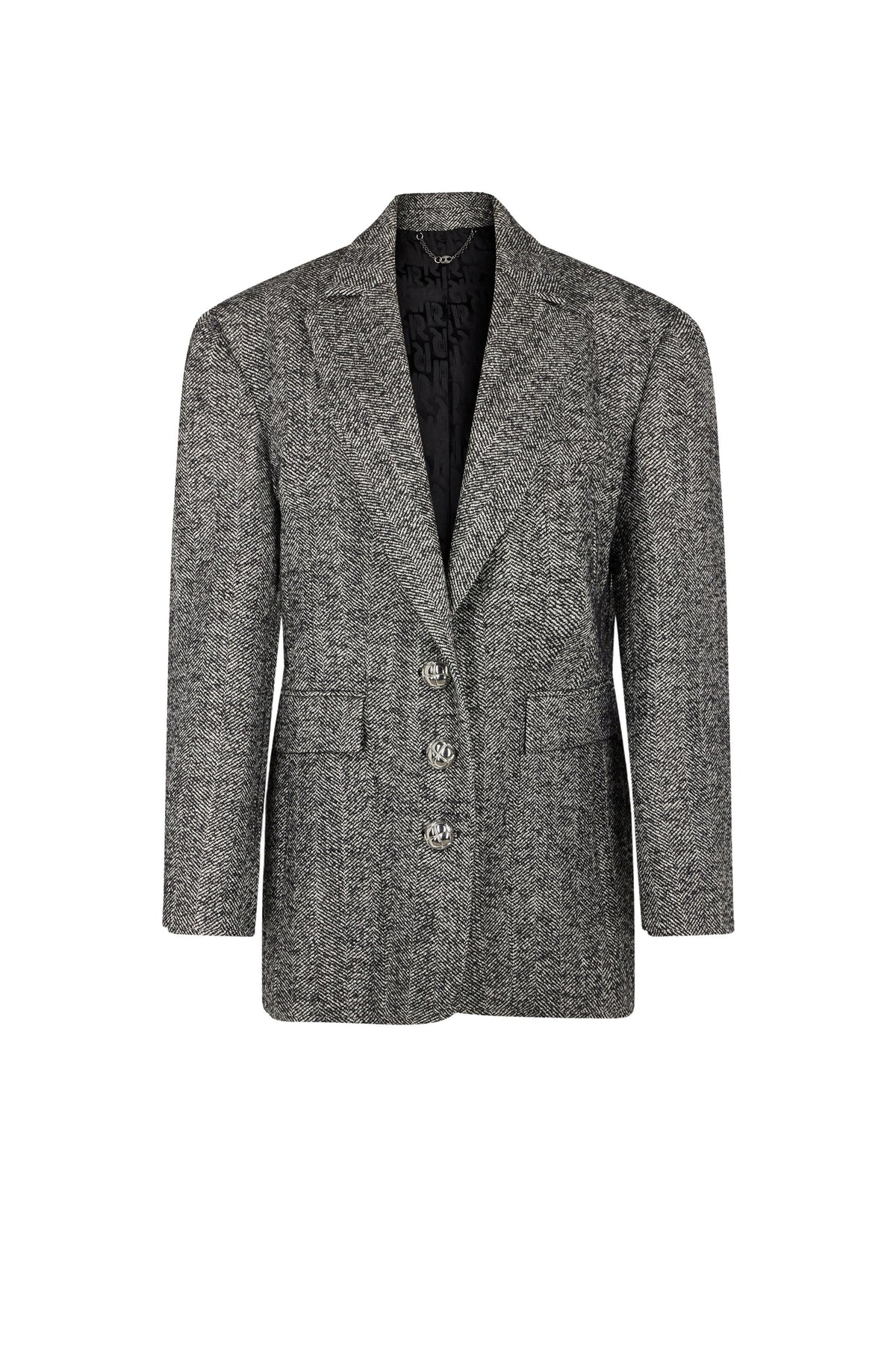 Veste de tailleur en laine - Classic Chevron & Black